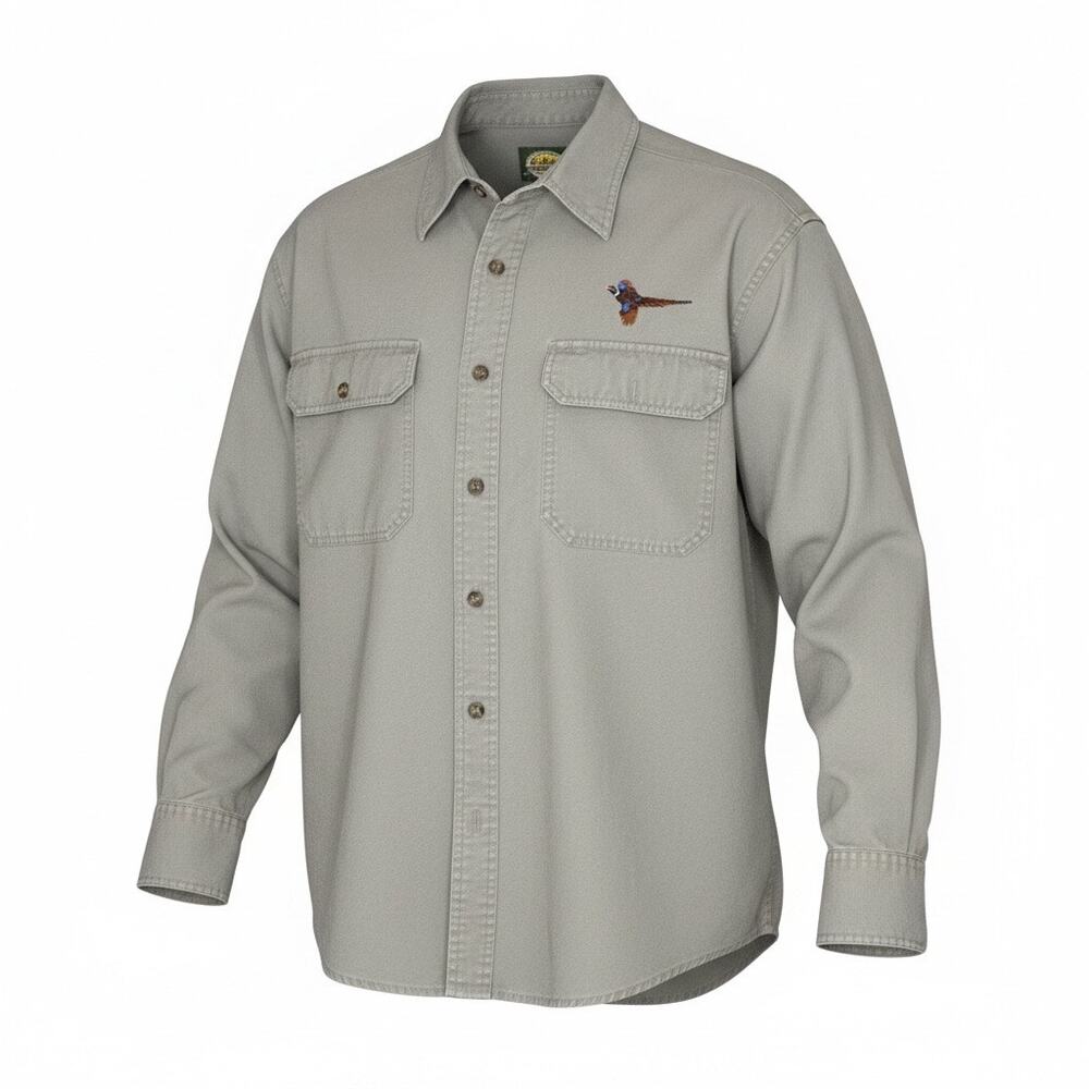 VTG 90s Cabela's Mens Shirt Medium Reg Sage Heavyweight 100% Cotton Canvas